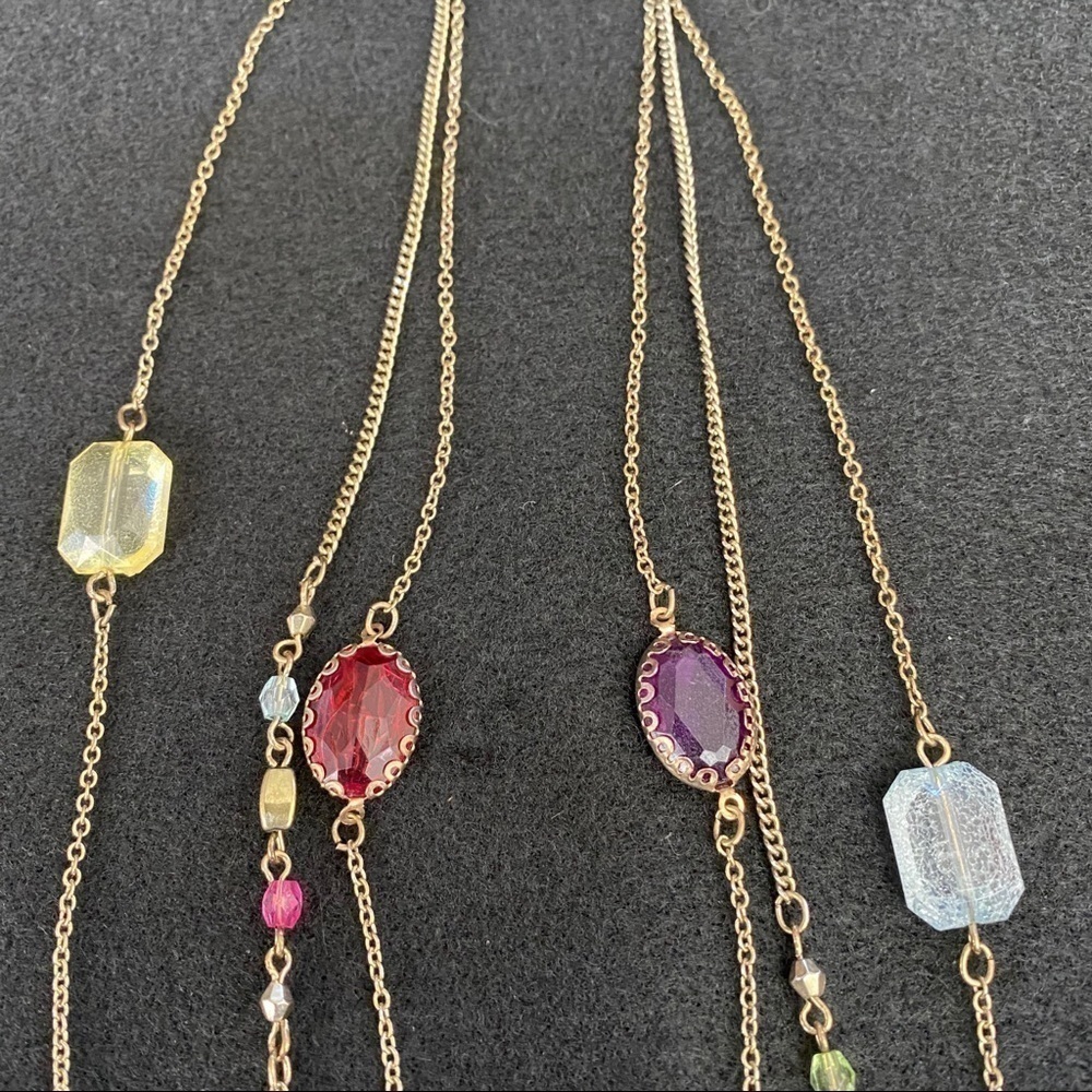 Long colorful 3 strand necklace - Picture 3 of 8